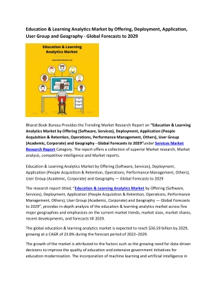 Global Education & Learning Analytics Market Research Report 2022-2029
