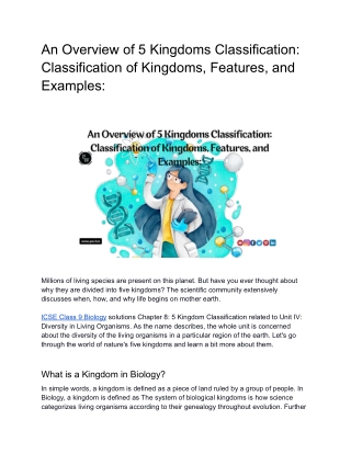 An Overview of 5 Kingdoms Classification: Classification of Kingdom