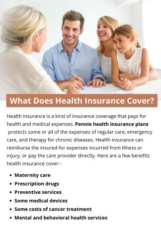 What does health insurance cover