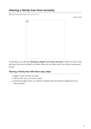 Sharing A Family Tree From Ancestry
