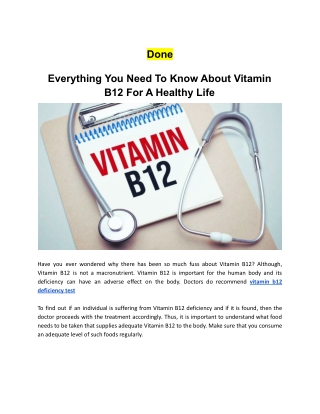 Everything You Need To Know About Vitamin B12 For A Healthy Life