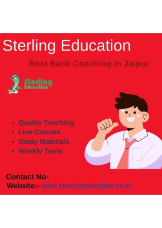Top Bank Coaching In Jaipur Sterling Education
