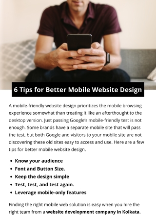 6 Tips for Better Mobile Website Design