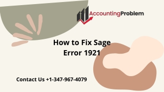 How to Troubleshoot TurboTax Error 1921 Sage 50