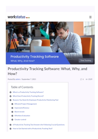 Productivity Tracking Software What, Why, and How