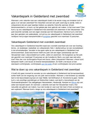 Vakantiepark Gelderland met zwembad