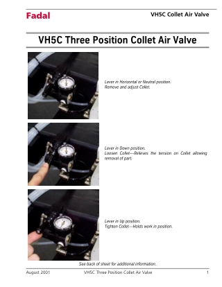 Fadal VH5C Collet Air Valve Manual