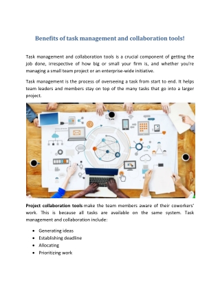 Benefits of task management and collaboration tools