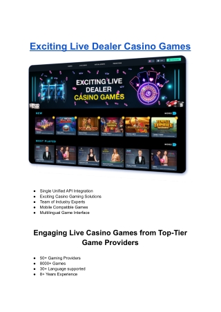 Live Dealer Casino Games