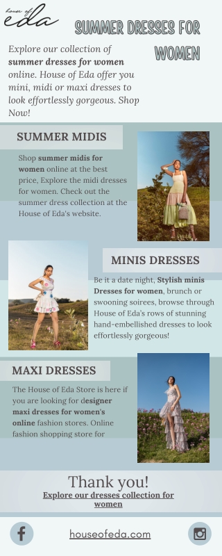 Summer Dresses for women | House OF Eda