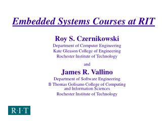 Embedded Systems Courses at RIT