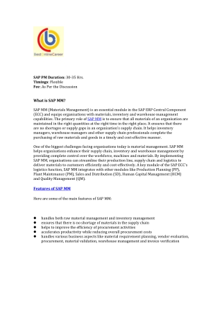 SAP MM Online Training | SAP MM Course | SAP MM Online Course