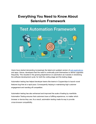 Everything You Need to Know About Selenium Framework