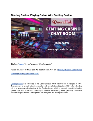 Genting Casino | Playing Online With Genting Casino