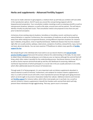 Herbs and supplements - Advanced Fertility Support