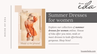 Summer Dresses for women | House of Eda
