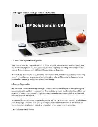 Best ERP Solutions in UAE