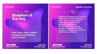 How much does a Nidhi Company Registration cost in India?