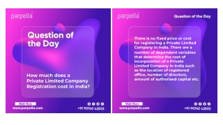 How much does a Private Limited Company Registration cost in India?