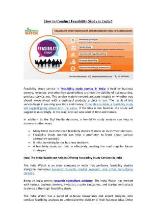 How to Conduct Feasibility Study in India