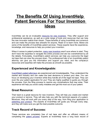 The-Benefits-Of-Using-InventHelp-Patent-Services-For-Your-Invention-Ideas