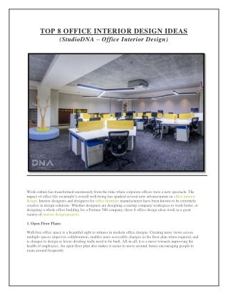 TOP 8 OFFICE INTERIOR DESIGN IDEAS - StudioDNA Office Interior Design