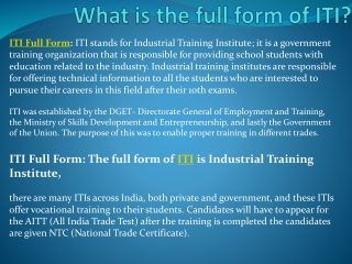 What is the full form of ITI