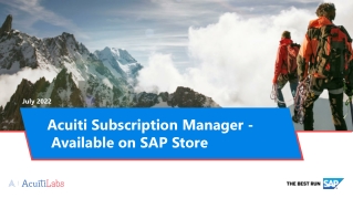 Acuiti Subscription Manager - Available on SAP Store