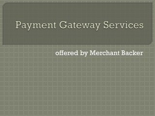 Payment Gateway Services