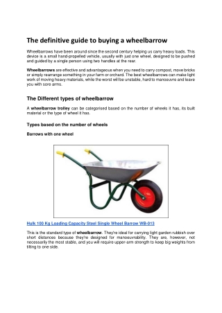 The definitive guide to buying a wheelbarrow