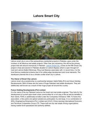 Lahore Smart City