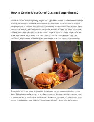 How to Get the Most Out of Custom Burger Boxes_