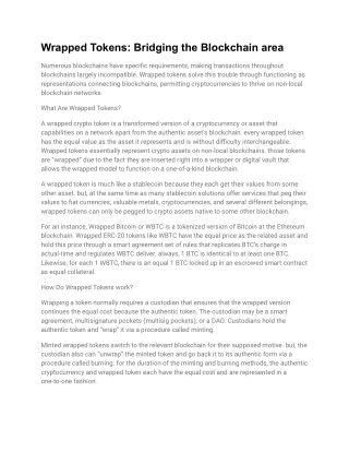 Wrapped Tokens_ Bridging the Blockchain area