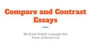 Compare and Contrast Essays