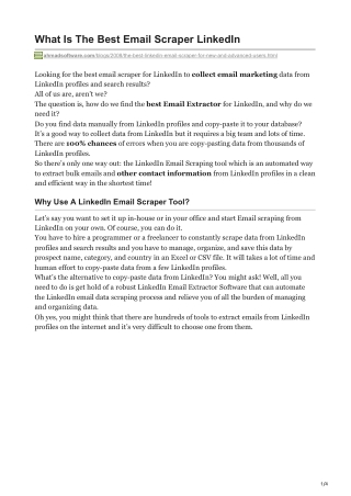 What Is The Best Email Scraper LinkedIn