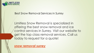 Best Snow Removal Services in Surrey