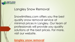 Langley Snow Removal  Snowlimitless.com