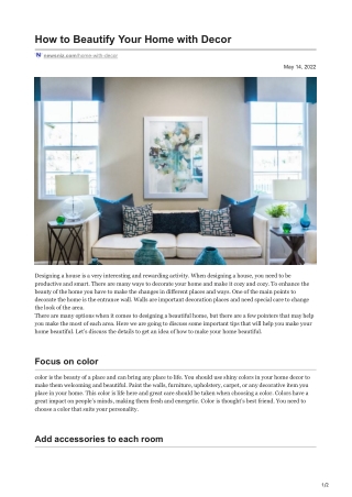 newsniz.com-How to Beautify Your Home with Decor
