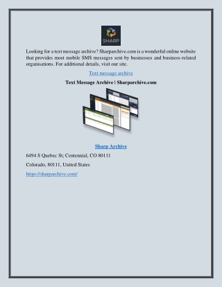 Text Message Archive | Sharparchive.com