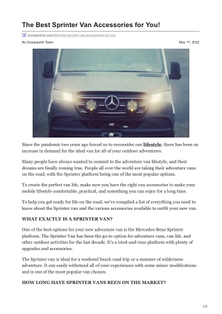 scoopearth.com-The Best Sprinter Van Accessories for You