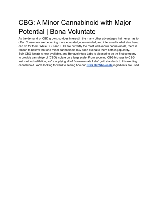 CBG_ A Minor Cannabinoid with Major Potential _ Bona Voluntate
