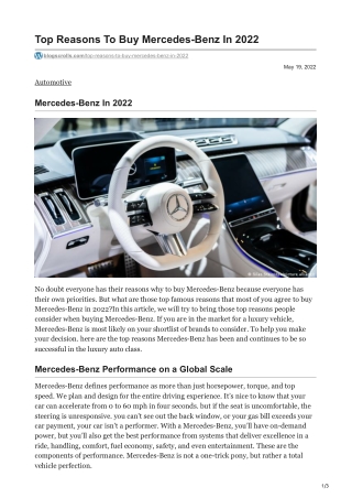 blogscrolls.com-Top Reasons To Buy Mercedes-Benz In 2022