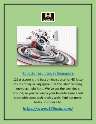 4d Lotto Result Today Singapore | 126asia.com