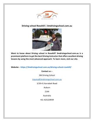Driving school Rosehill