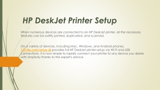 Hp DeskJet Printer Setup ppt
