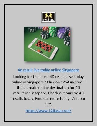 4d Result Live Today Online Singapore | 126asia.com