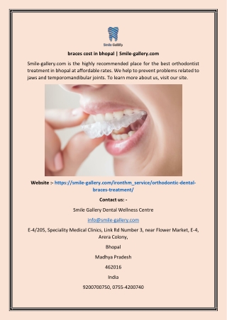 braces cost in bhopal  Smile-gallery.com