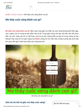 Mơ thấy cuốc xẻng đánh con gì_ - Kubet Ab