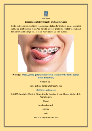 Braces Specialist In Bhopal  Smile-gallery.com