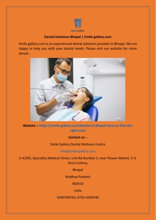 Dental Solutions Bhopal  Smile-gallery.com